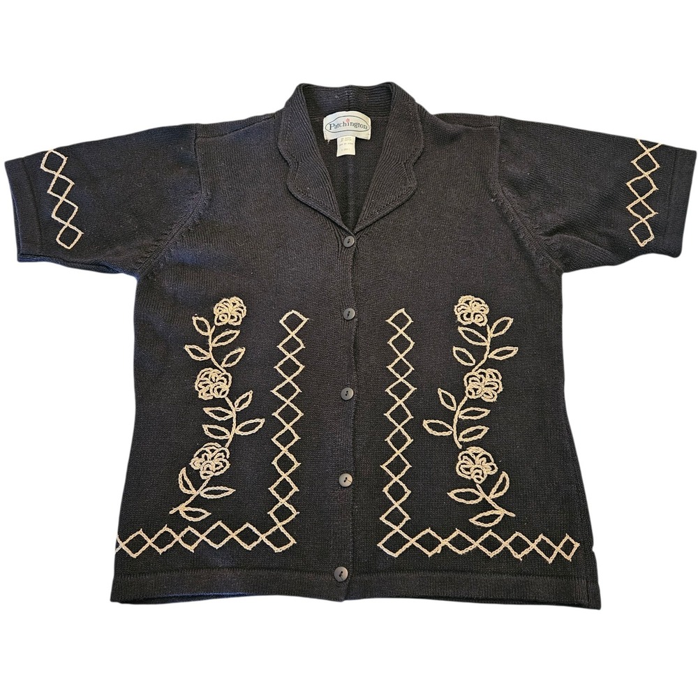 Vintage Y2K Embroidered Knit Cardigan   Cottagecore / Indie Sleaze Size XS‎